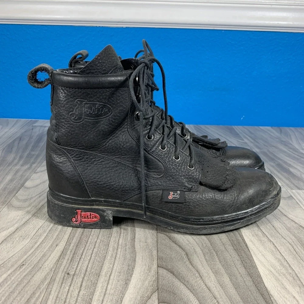 Justin Black Boots Style 905 Mens Size 9 D Chukka Classic